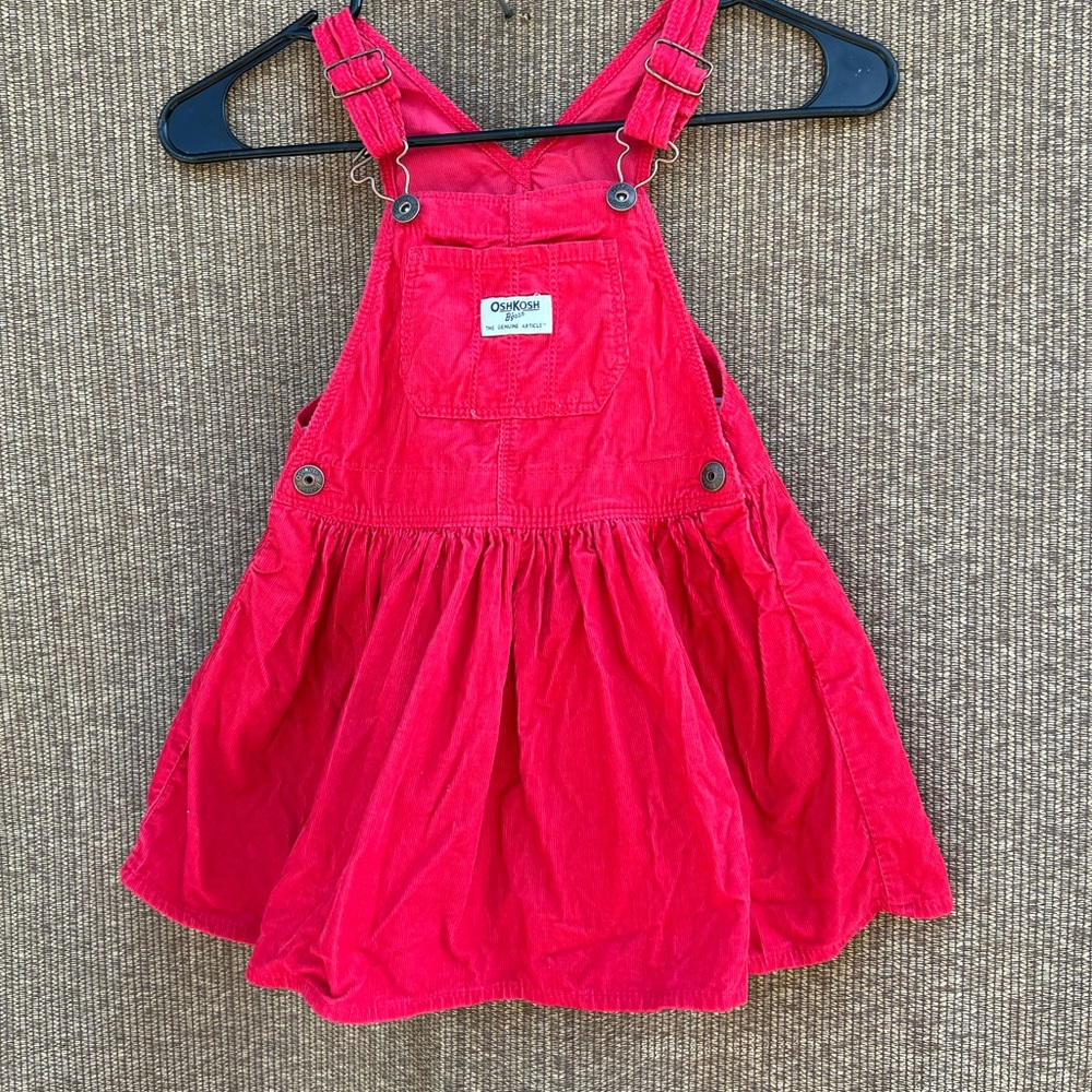 OshKosh B'Gosh Overalls Dress Red Girls Size Kid's 4T Jumper